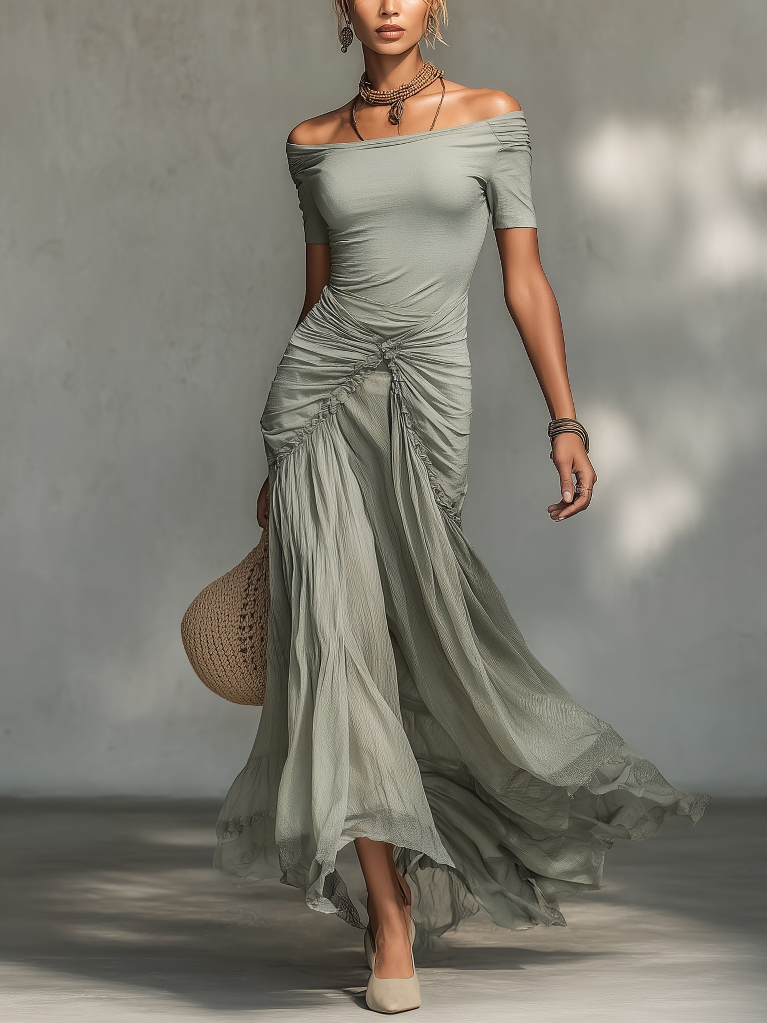 Sophia | Elegant Off-Shoulder Maxi Dress