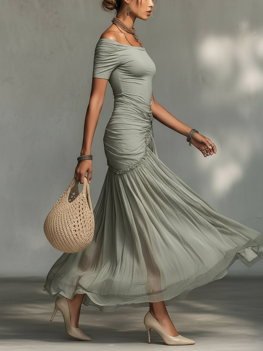 Sophia | Elegant Off-Shoulder Maxi Dress