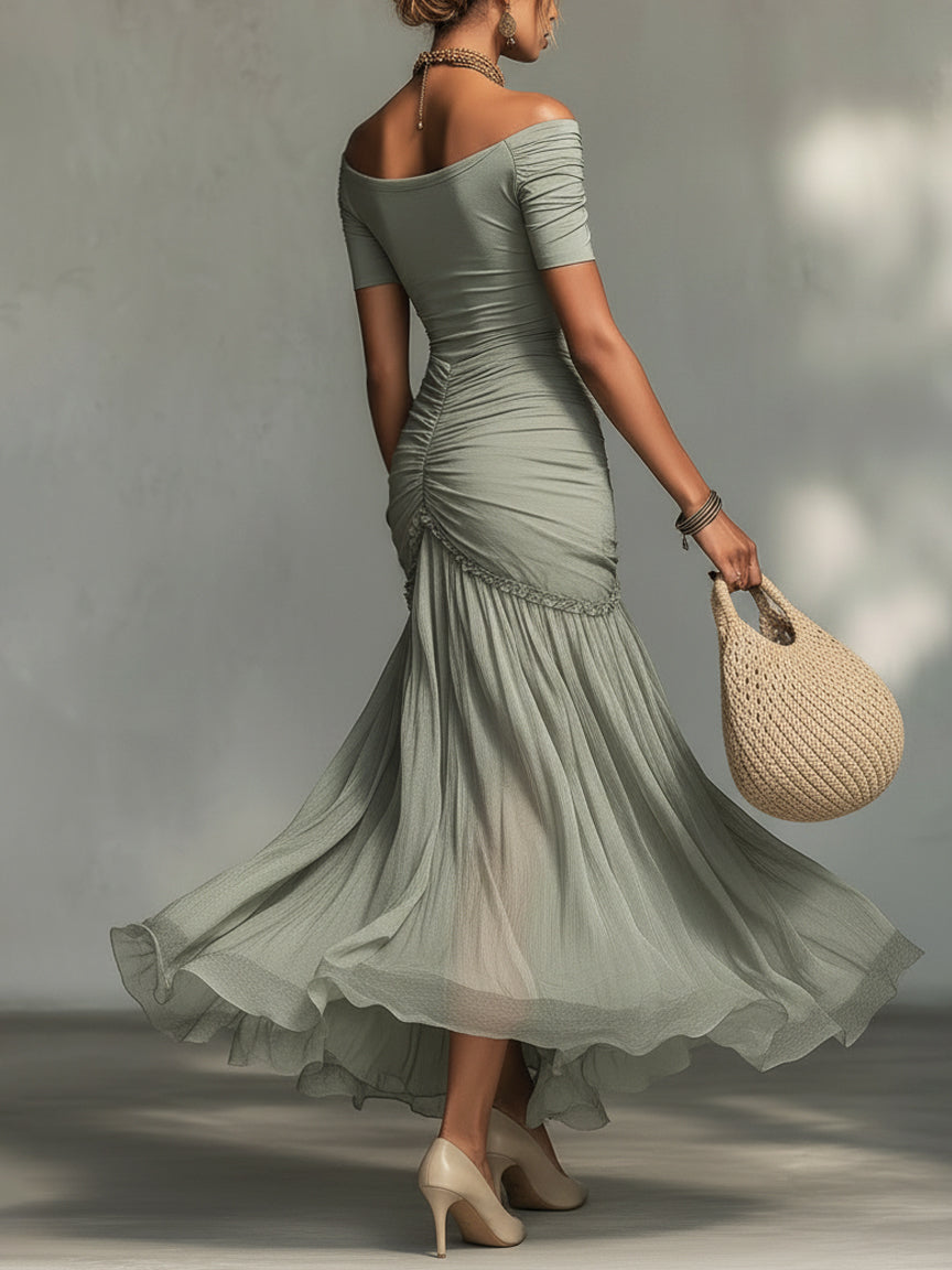 Sophia | Elegant Off-Shoulder Maxi Dress