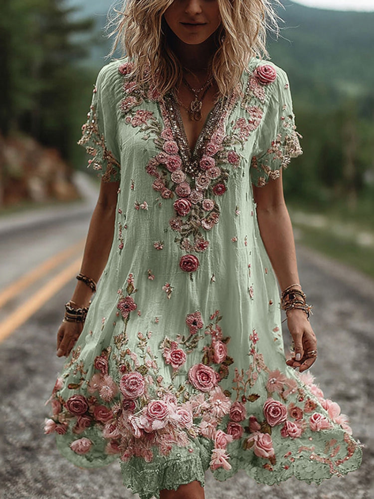 Vesper | Embroidered Floral Dress