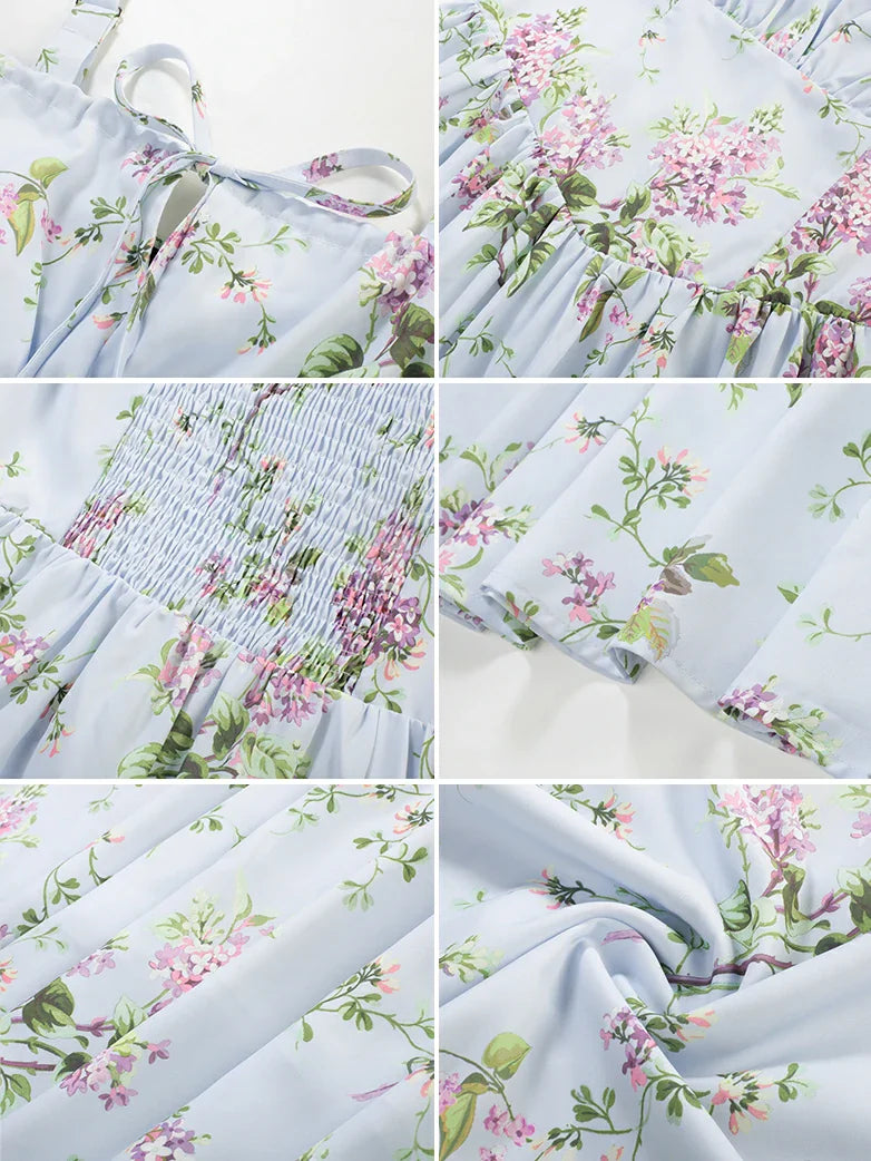Amelia | Floral Square Neck Midi Dress