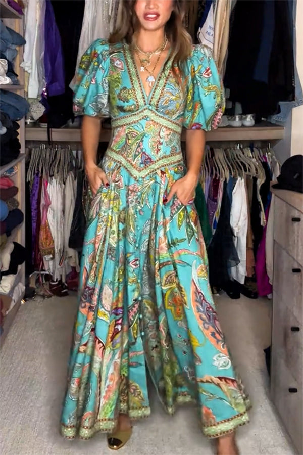Monica |Airy Puff-Sleeve Maxi Dress