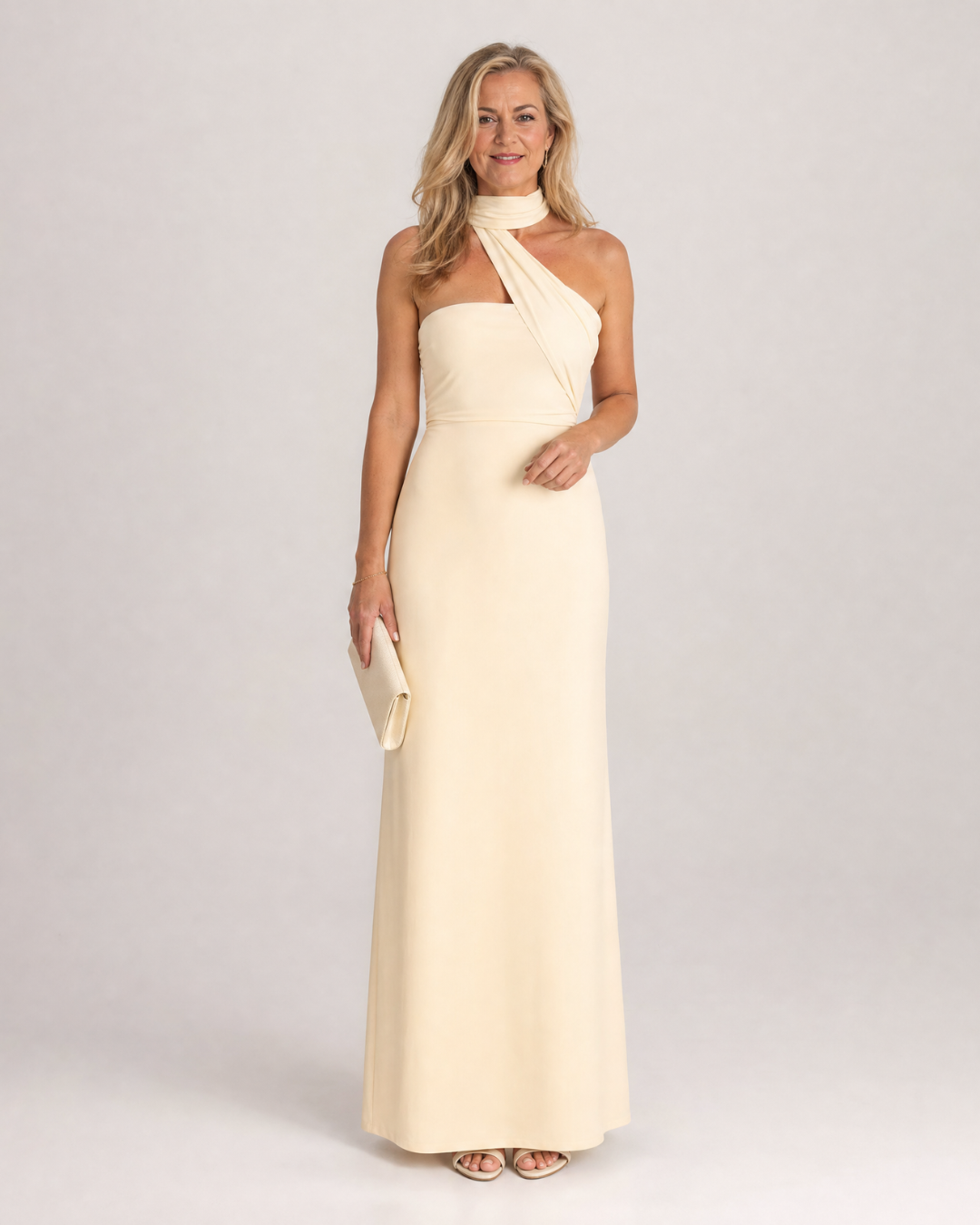 Aurelia | One-Shoulder Halter Maxi Dress
