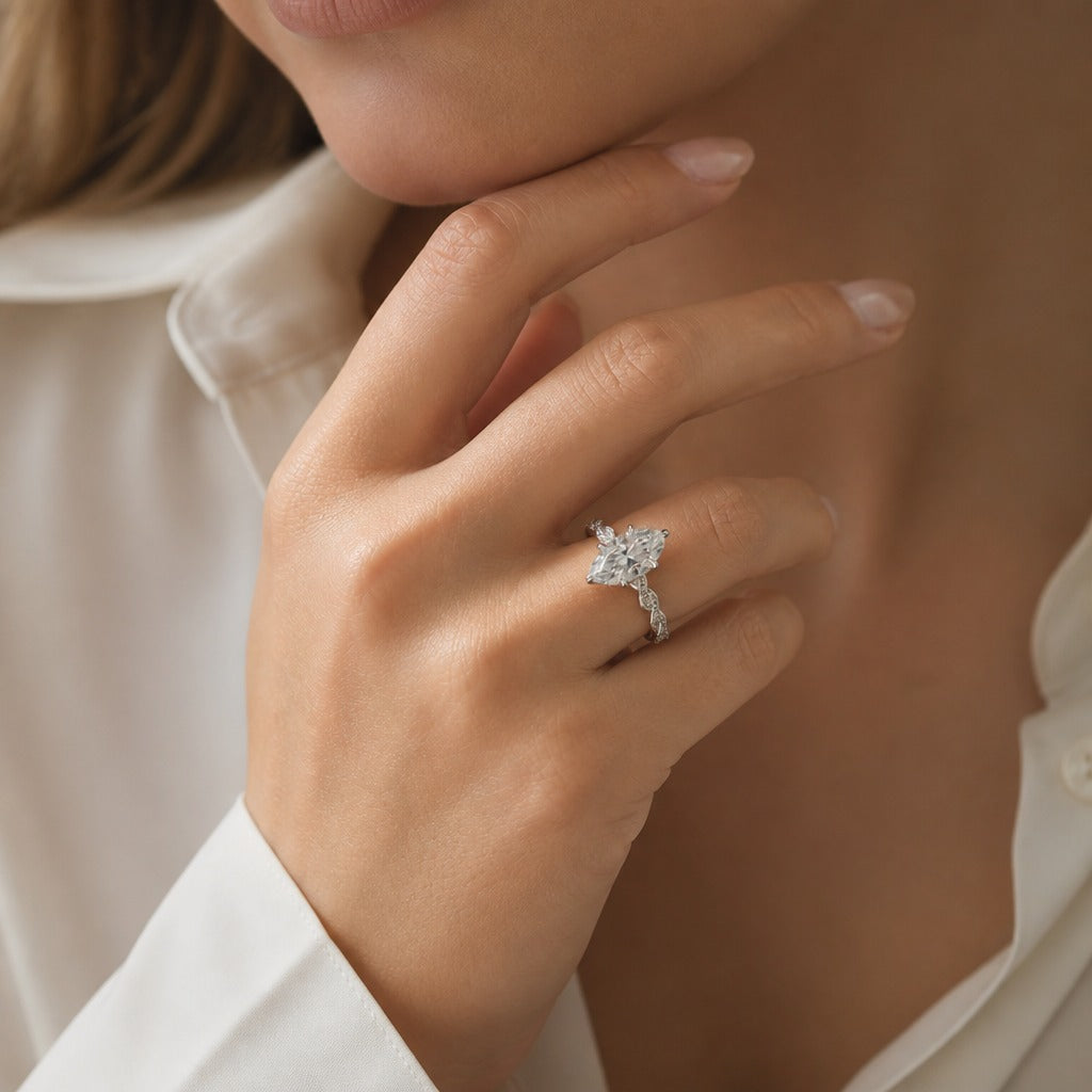 Marquise Crystal Gold Ring