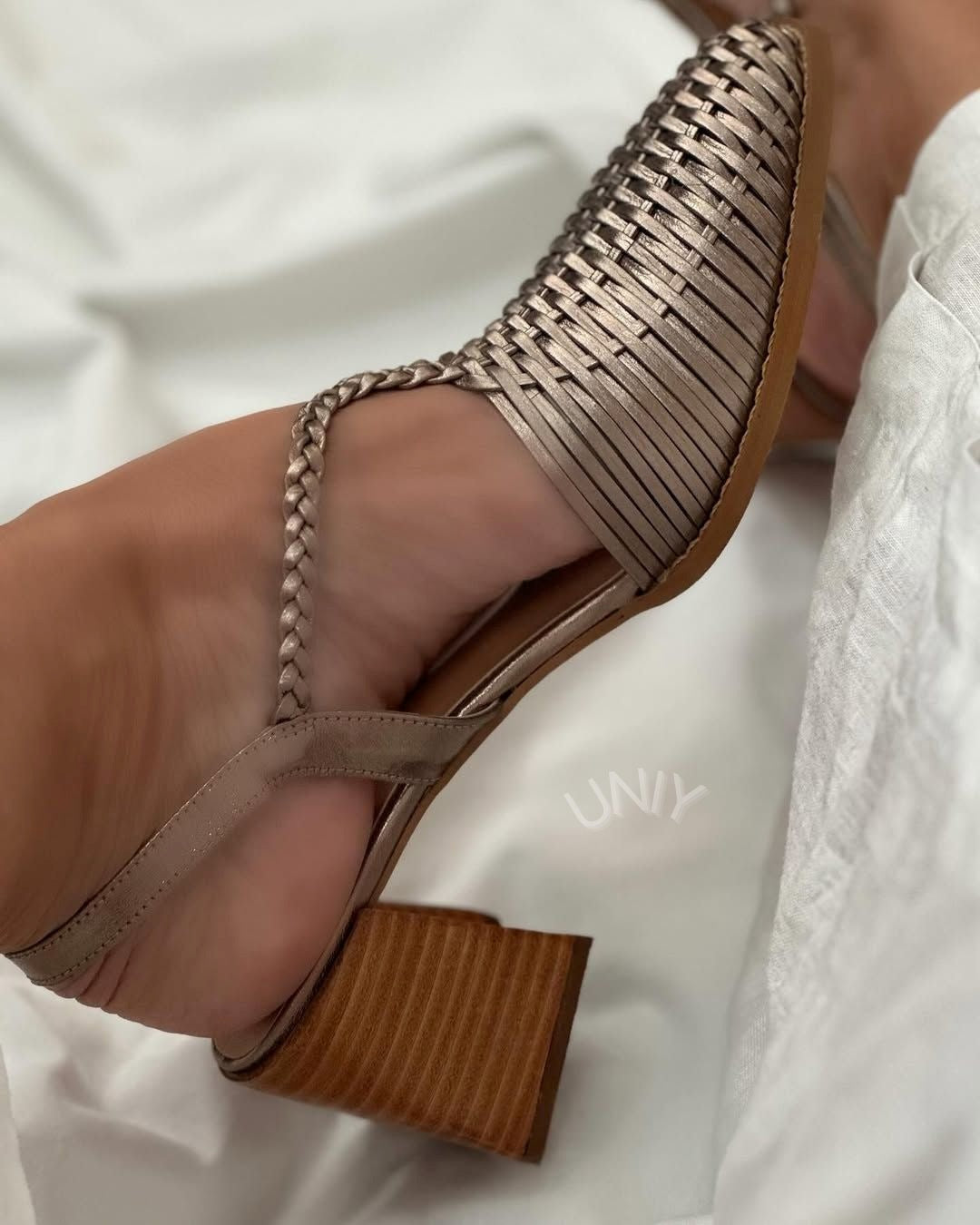 Kaye | Woven Block Heels