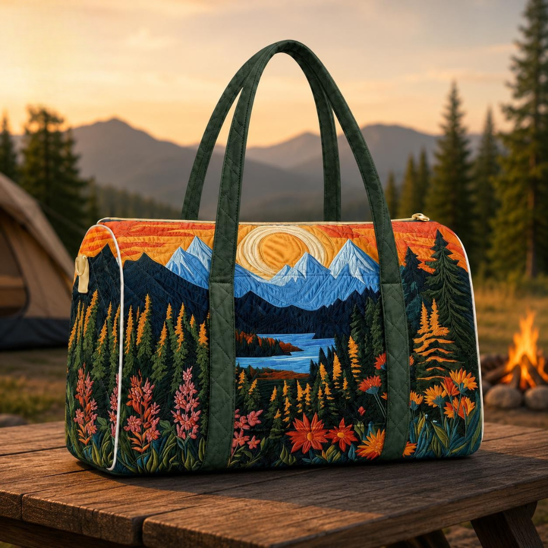 Mountain Scenic Quilted Travel Bag