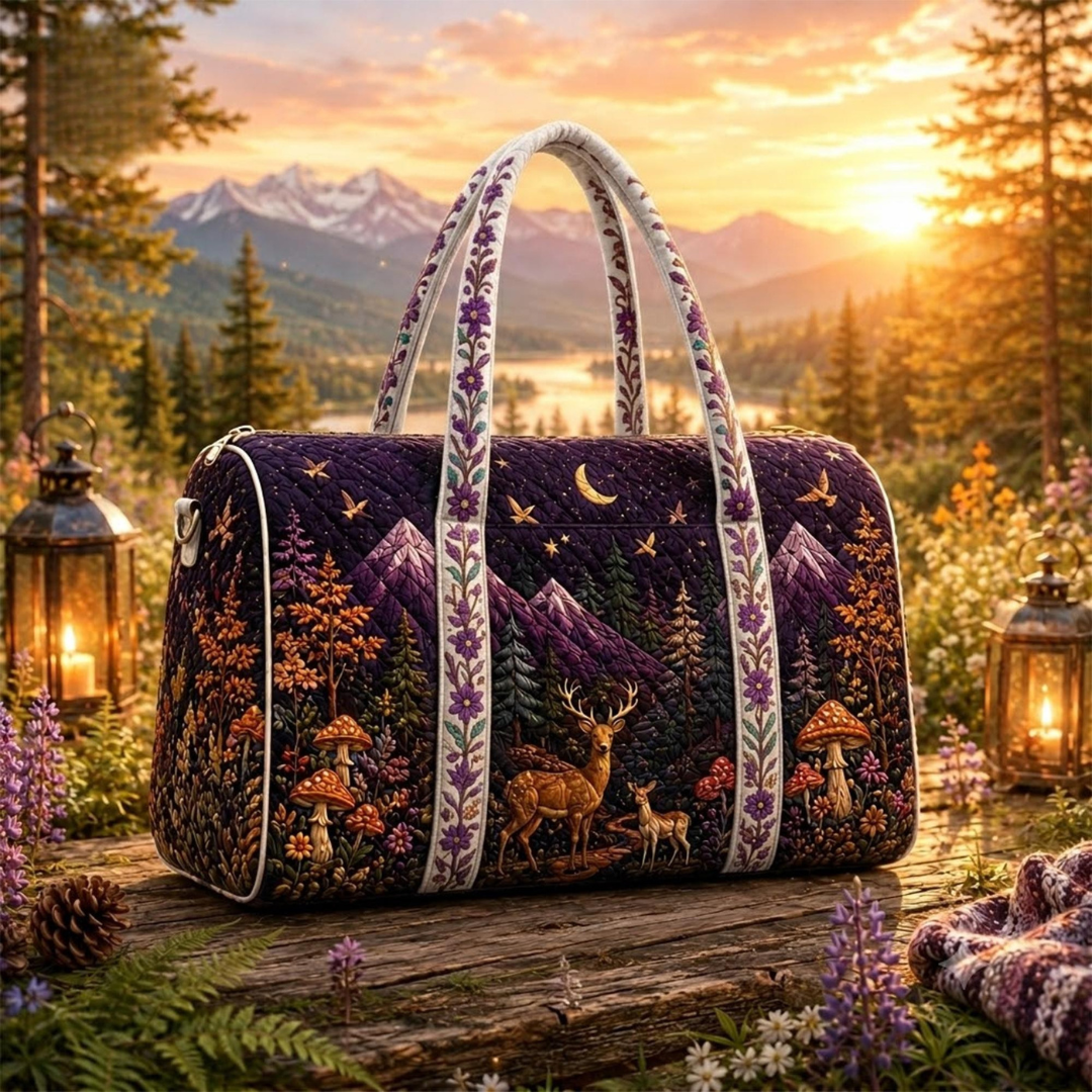 Mystic Forest Quilted Travel Bag