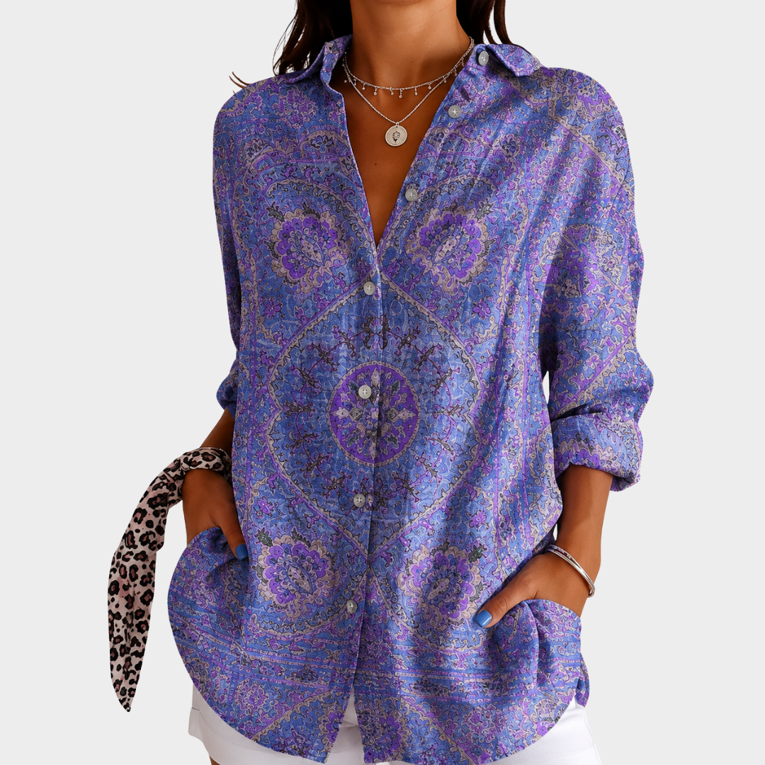 Selena | Lightweight Colorful Blouse with Print