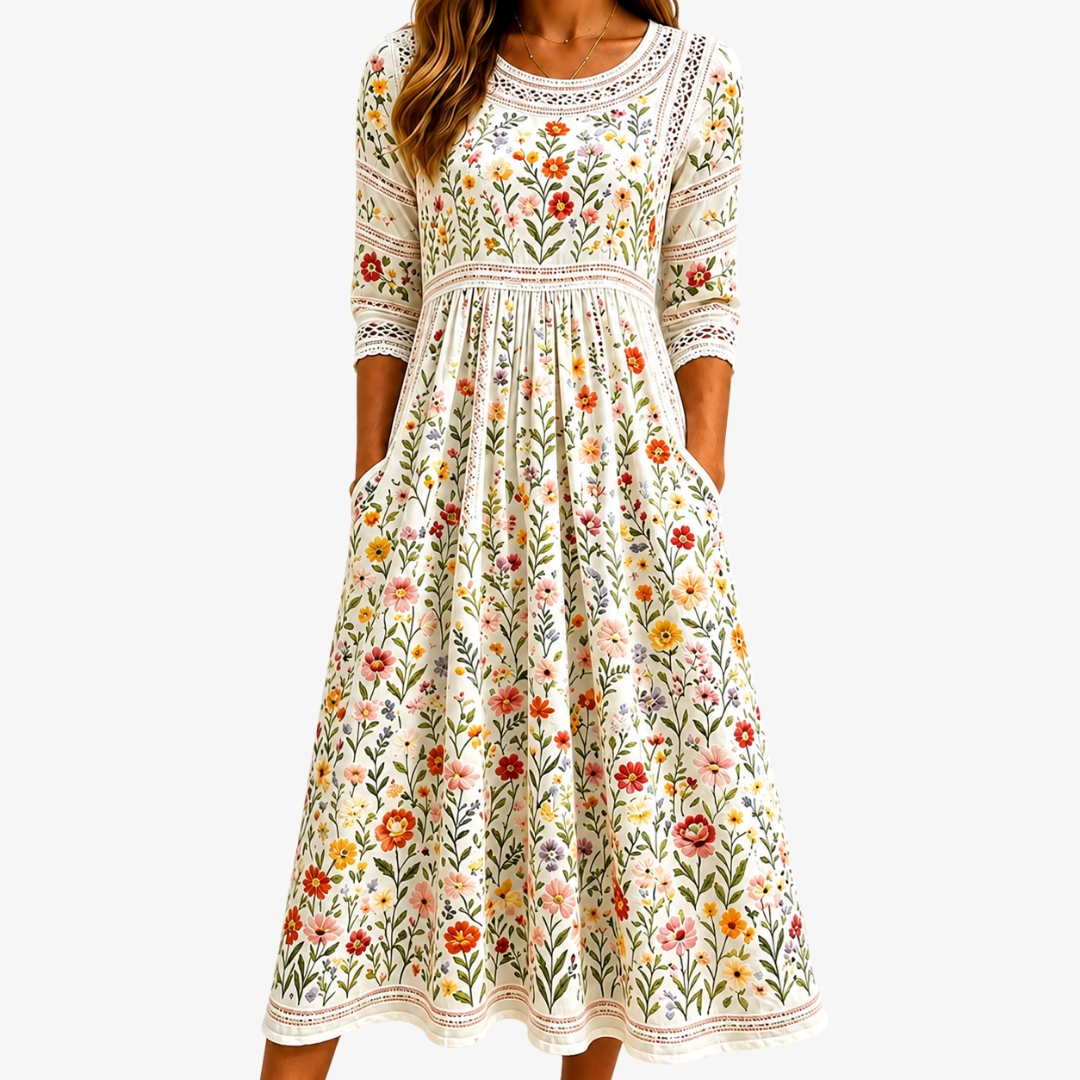 Charlotte | Wildflower Prairie Midi Dress