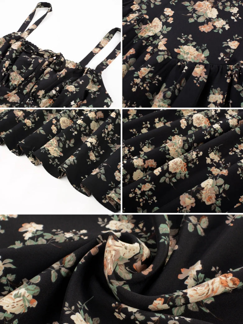 Amelia | Floral Square Neck Midi Dress