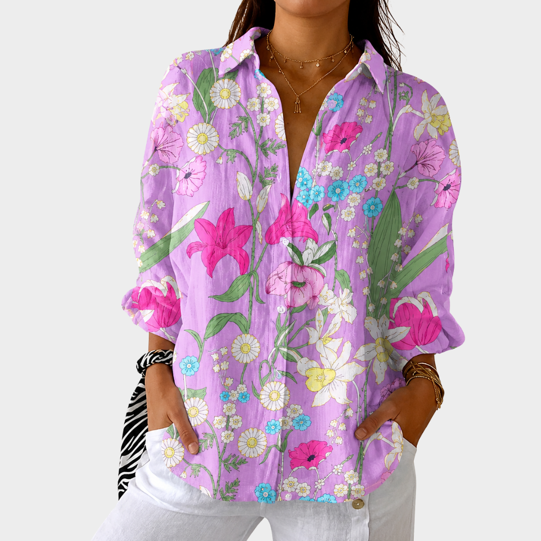 Madeline | Lightweight Colorful Printed Blouse