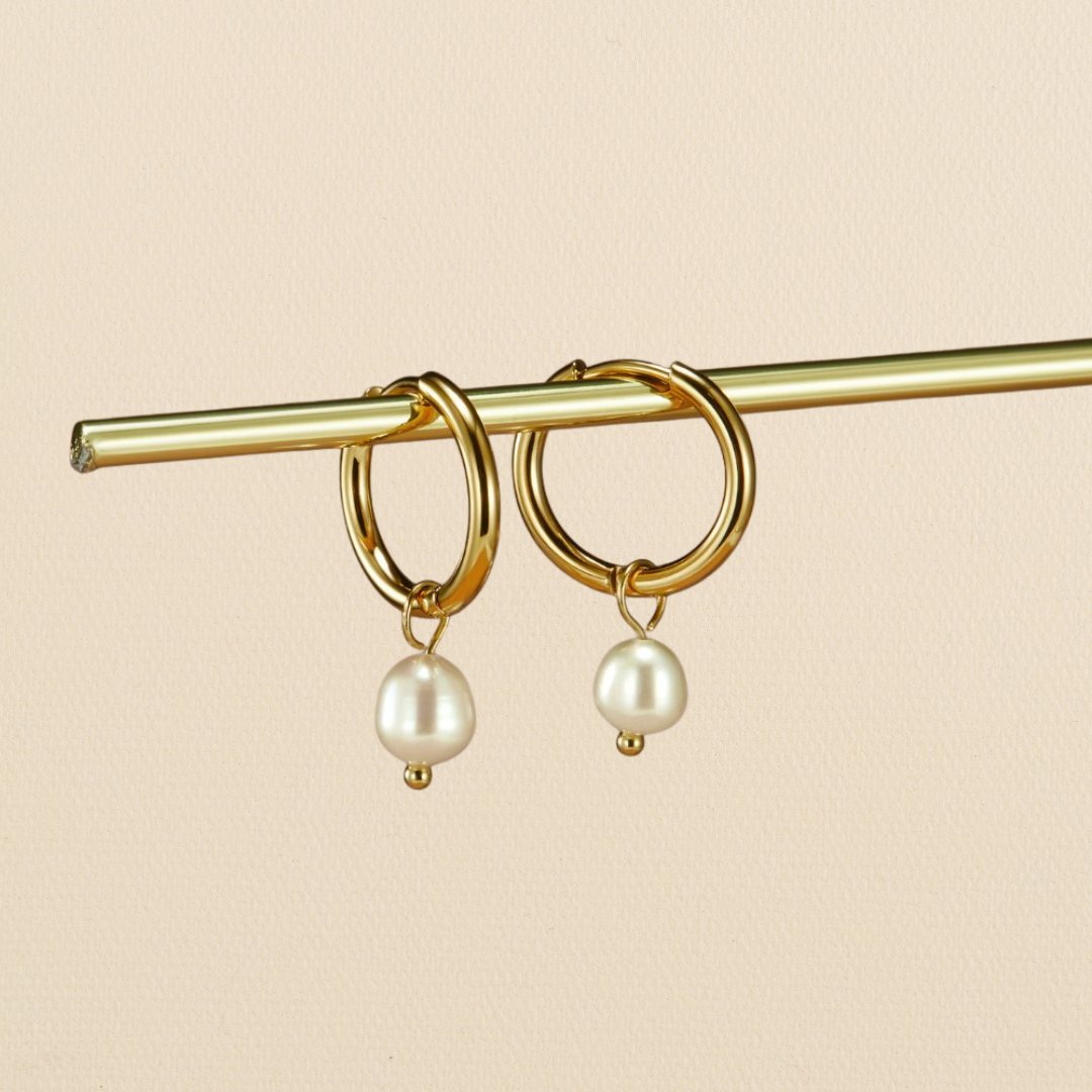 Freshwater Pearl Bella Hoop Earrings