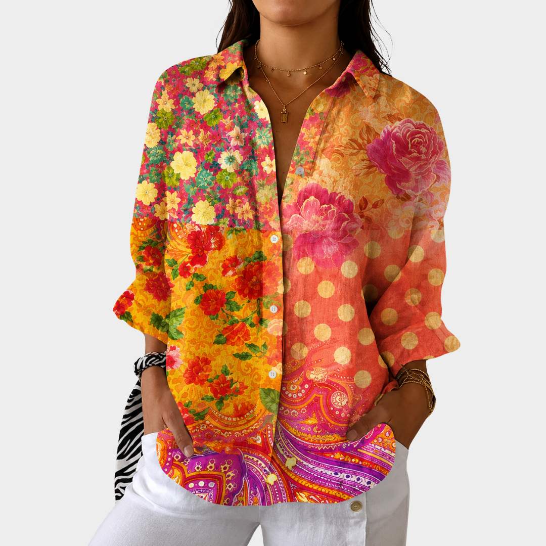 Delilah | Lightweight Colorful Printed Blouse