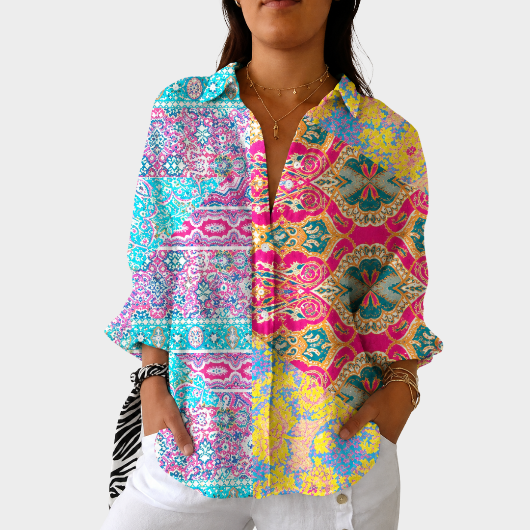 Amelia | Lightweight Colorful Printed Blouse