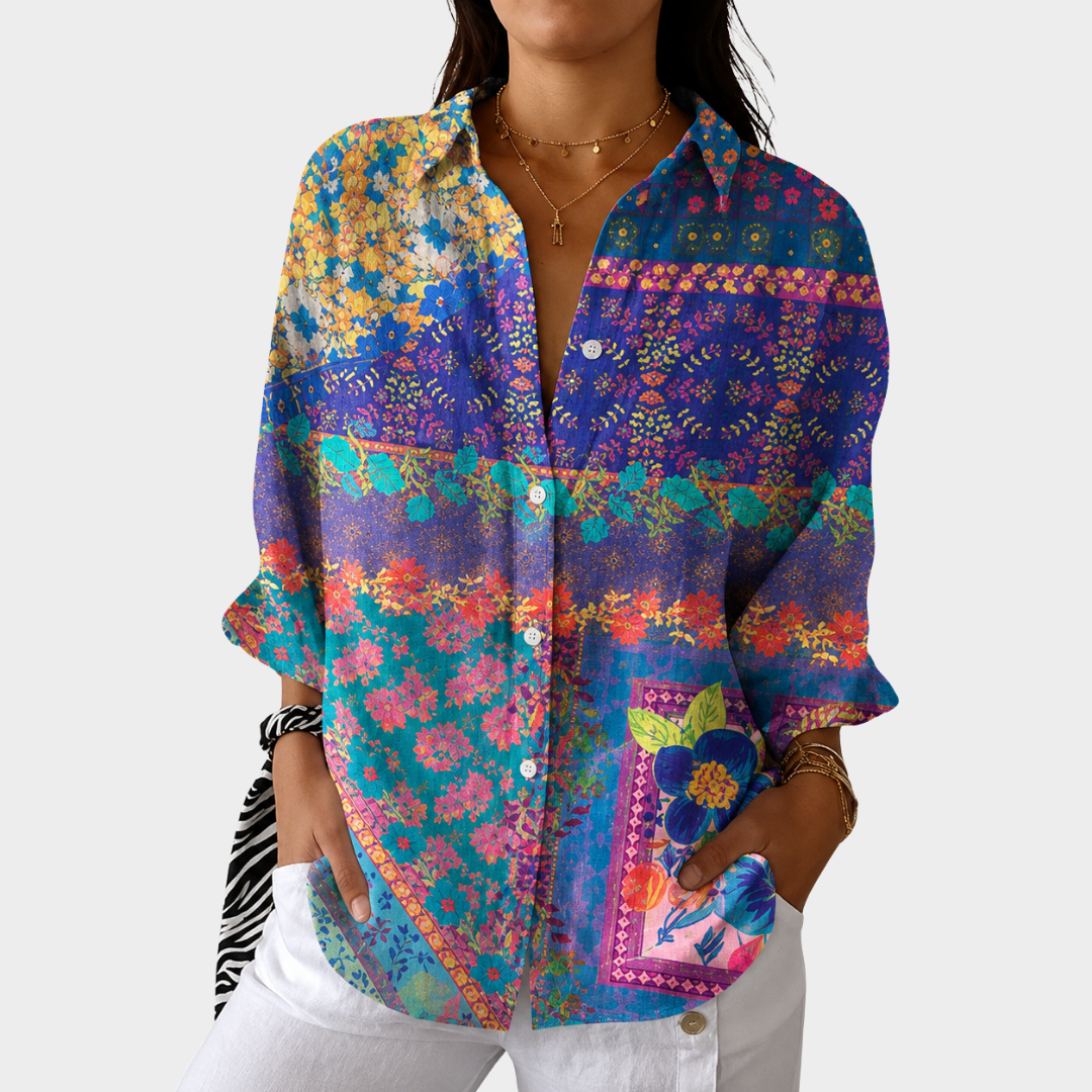 Claire | Light Colorful Blouse with Print