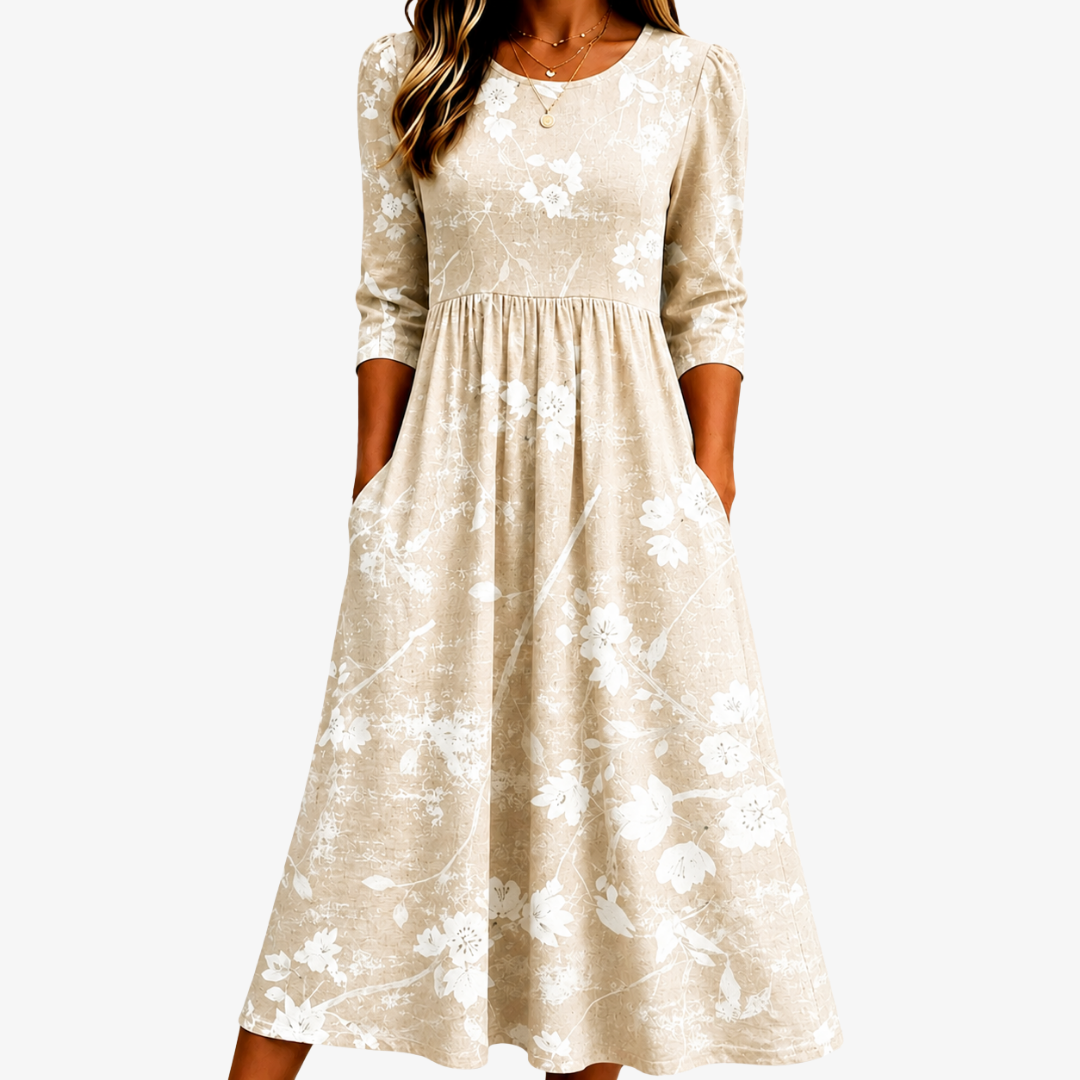 Soft Blossom Everyday Midi Dress