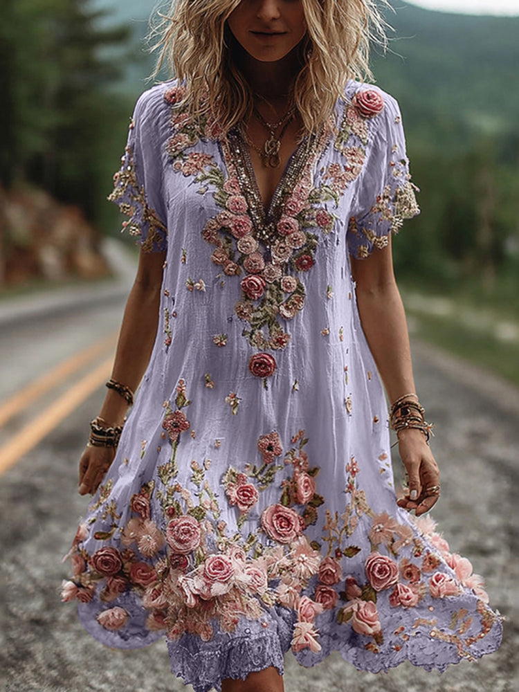 Vesper | Embroidered Floral Dress