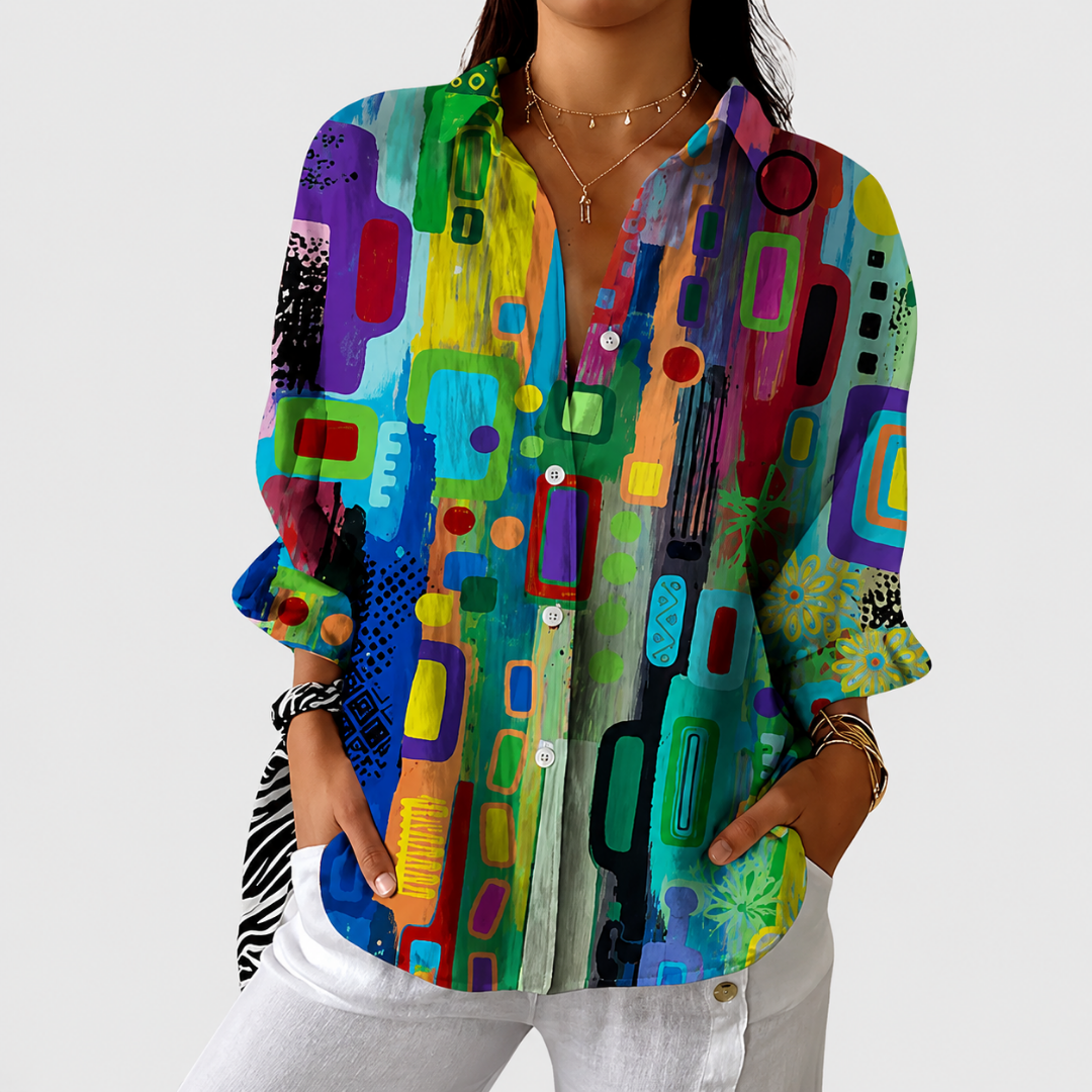 Fiona | Lightweight Colorful Printed Blouse