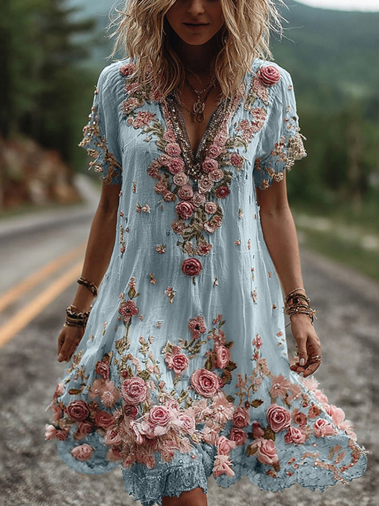 Vesper | Embroidered Floral Dress