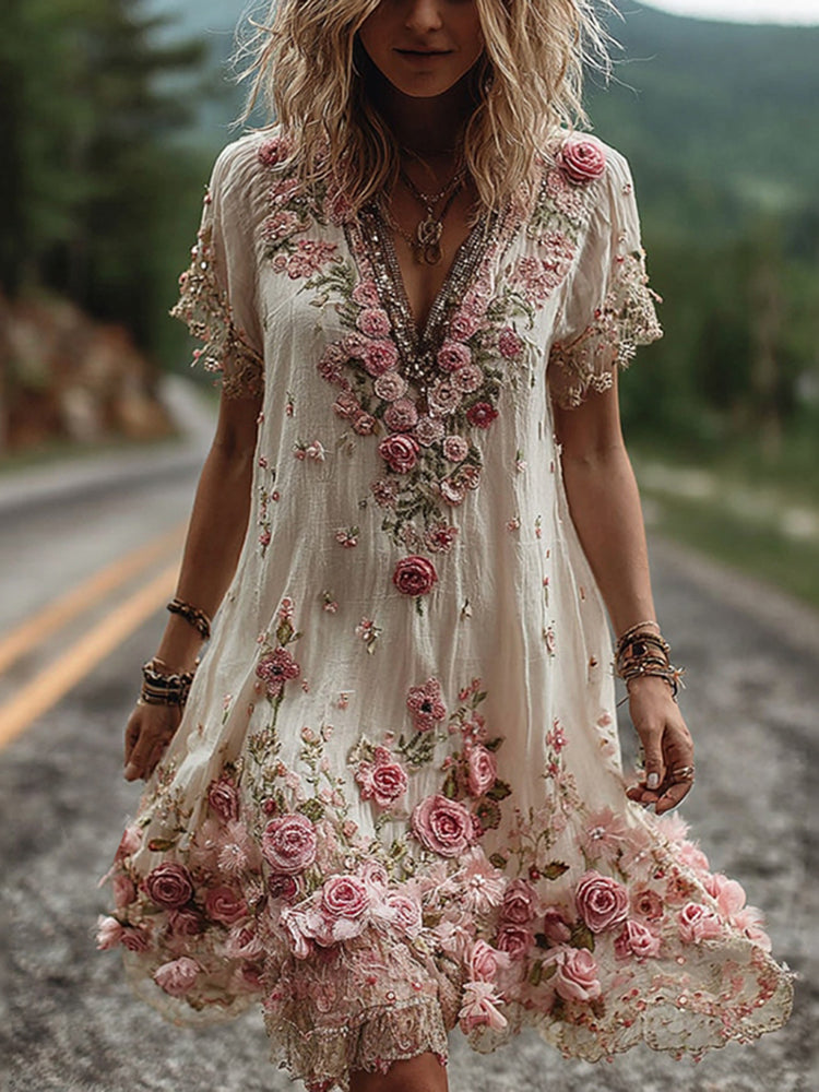 Vesper | Embroidered Floral Dress