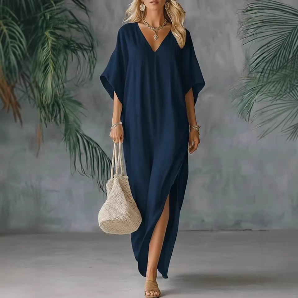 Cora | Slit Maxi Dress Airy Comfort Flattering Fit Summer Versatility