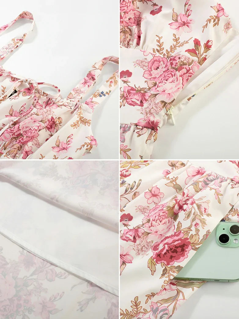 Amelia | Floral Square Neck Midi Dress
