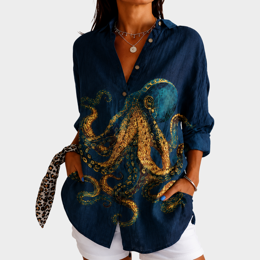 Adeline | Ocean Treasure Statement Blouse