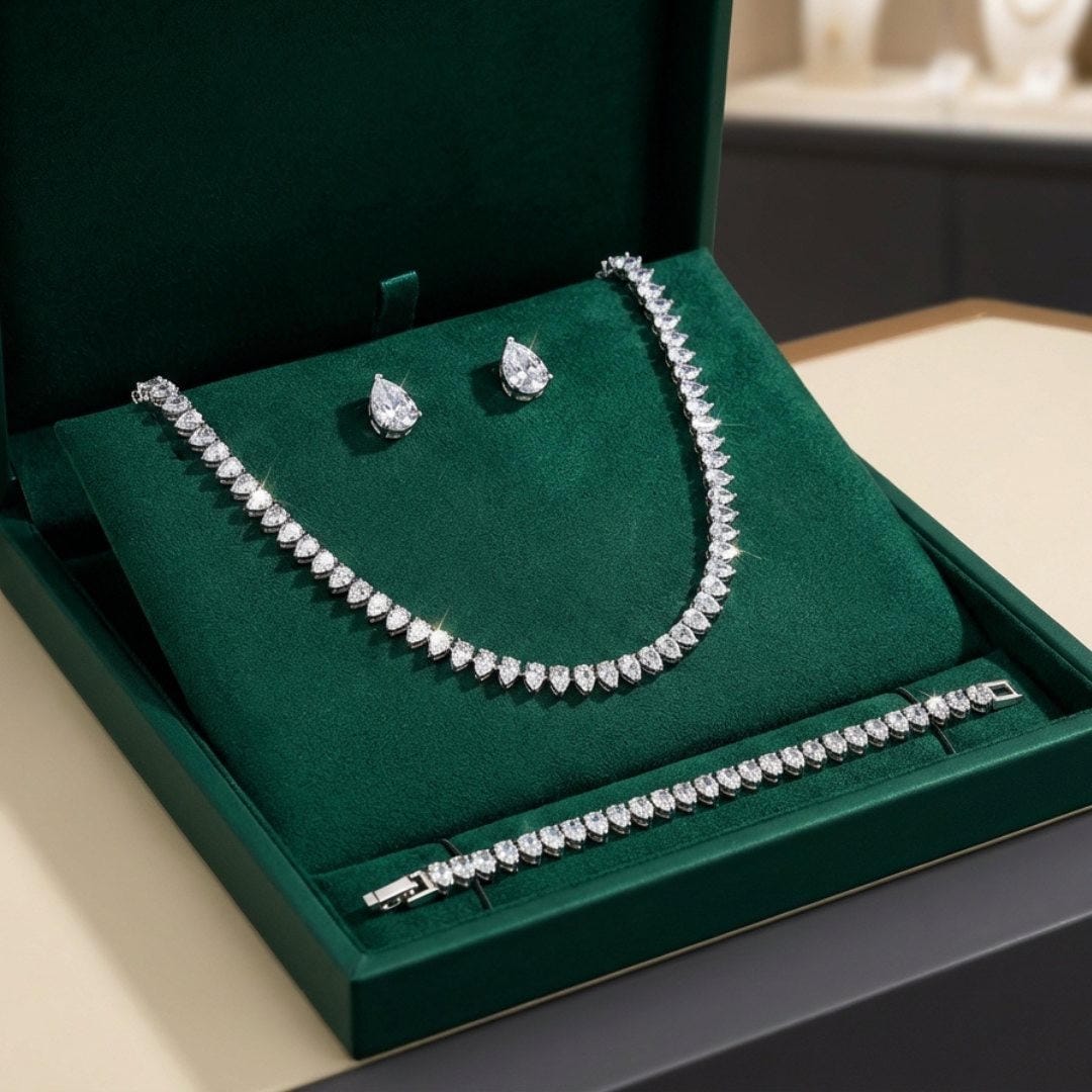 Cubic Zirconia Bridal Full Set