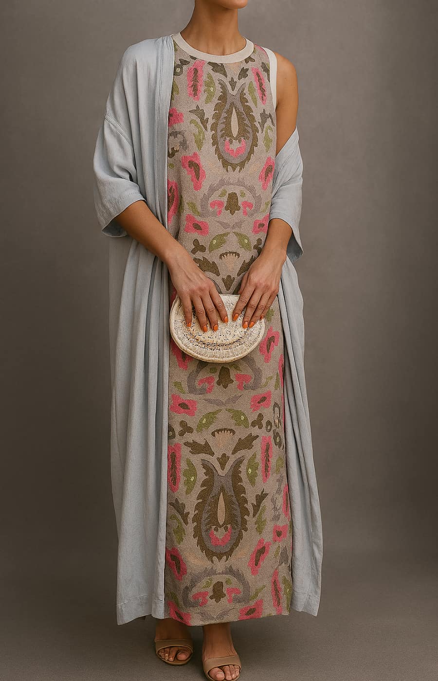Eliana | Printed Maxi Dress & Matching Cardigan Set