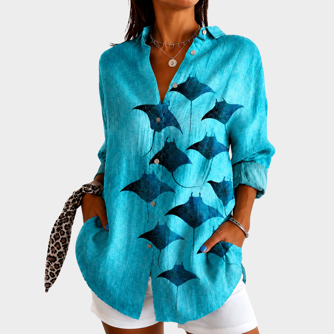 Gabriella | Ocean Drift Ray Blouse