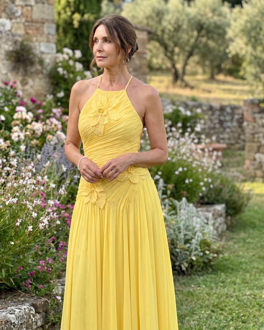 Selene | Pleated Halter Neck Maxi Dress
