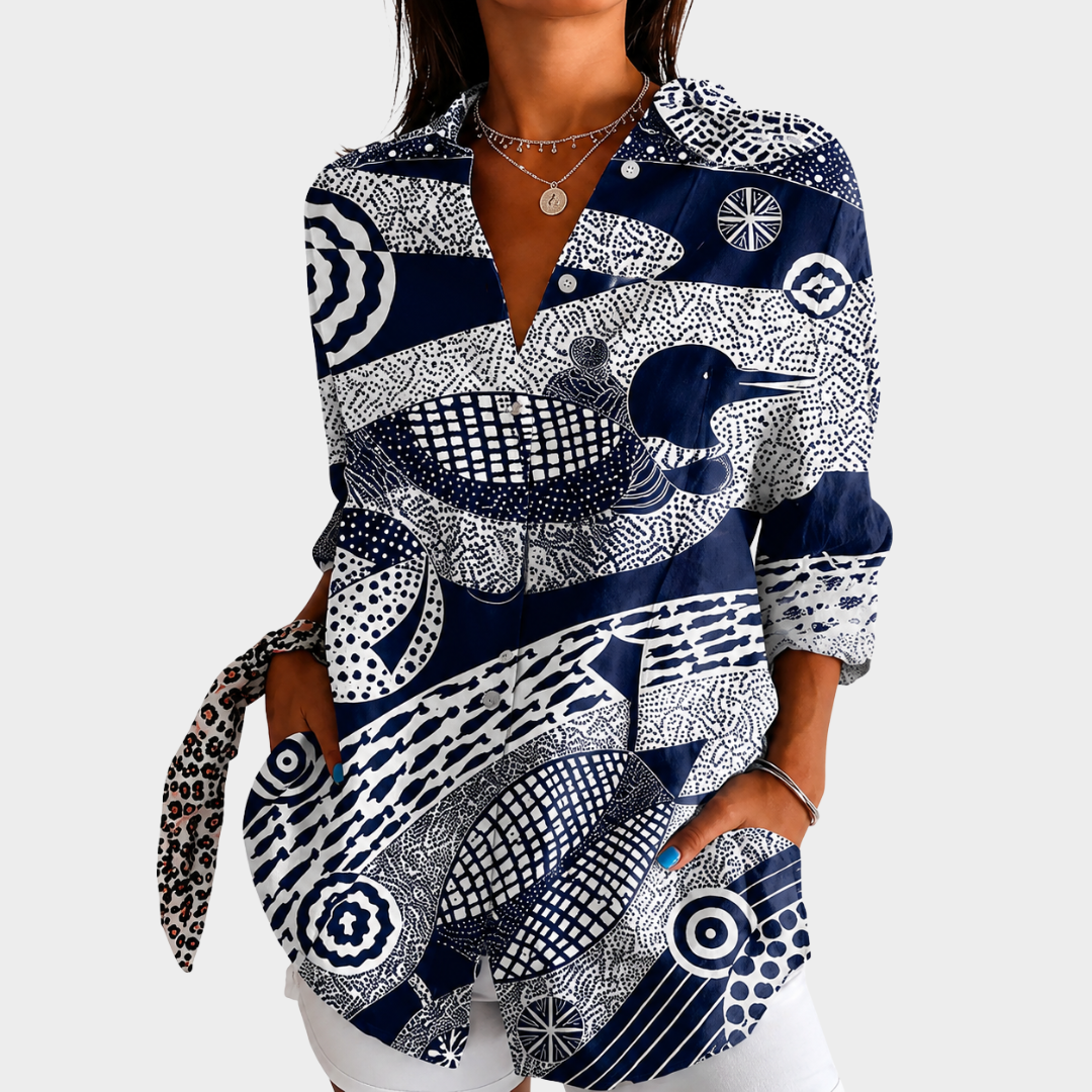 Scarlett | Coastal Mosaic Print Blouse