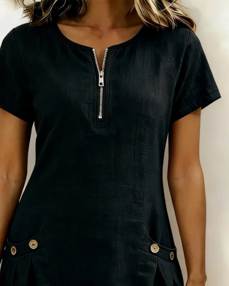 Vania - Dress with Zip Pocket