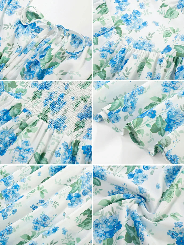 Amelia | Floral Square Neck Midi Dress