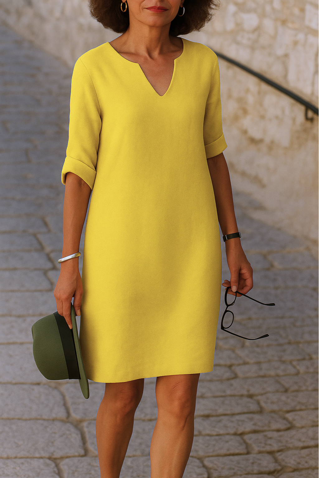 Adriana | Elegant V-Neck Flowing Dress