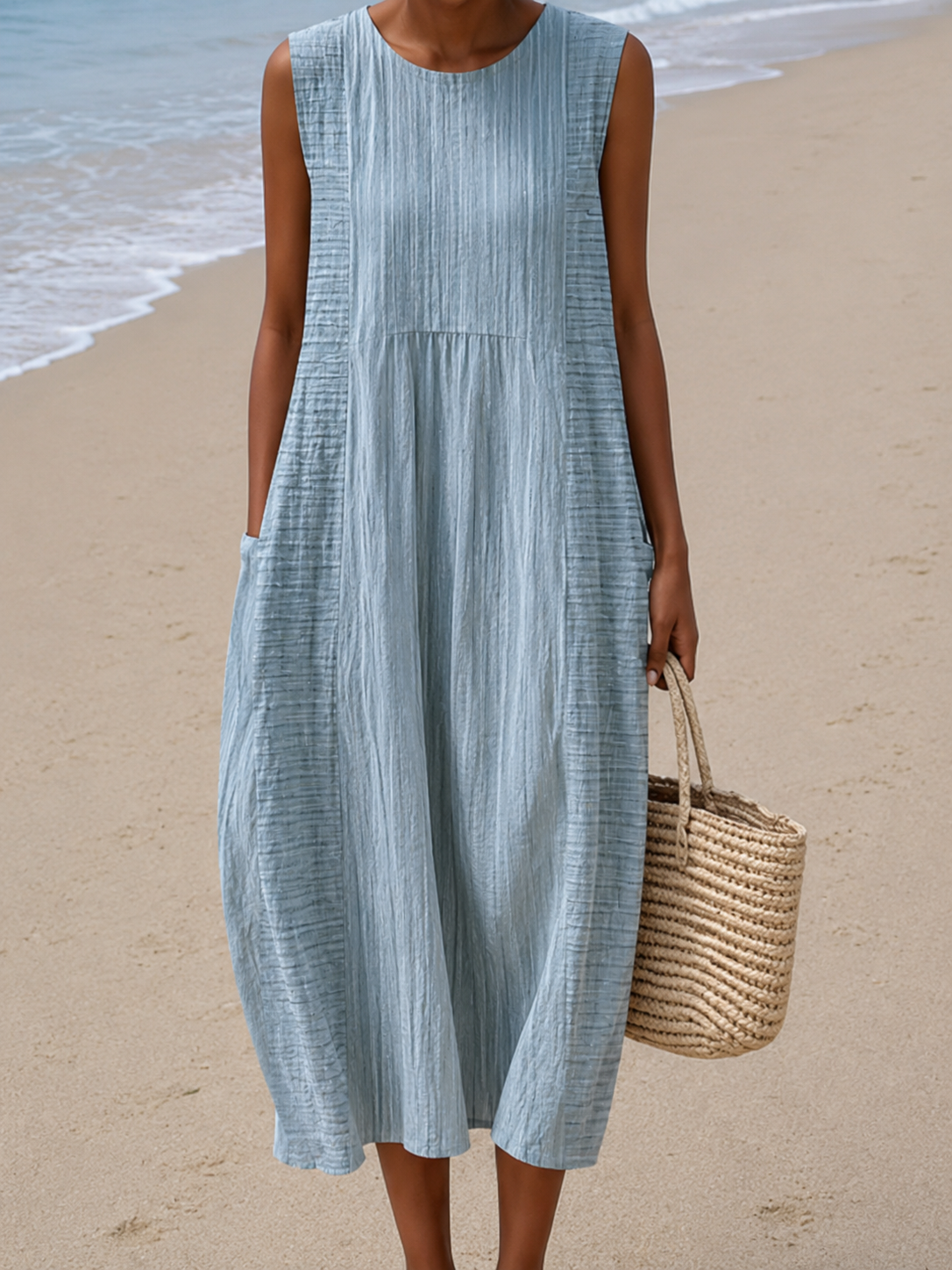 Dina | Sleeveless Printed Midi Dress