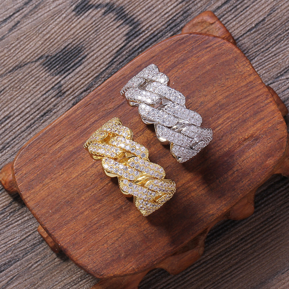 Gold Silver Zirconia Ring