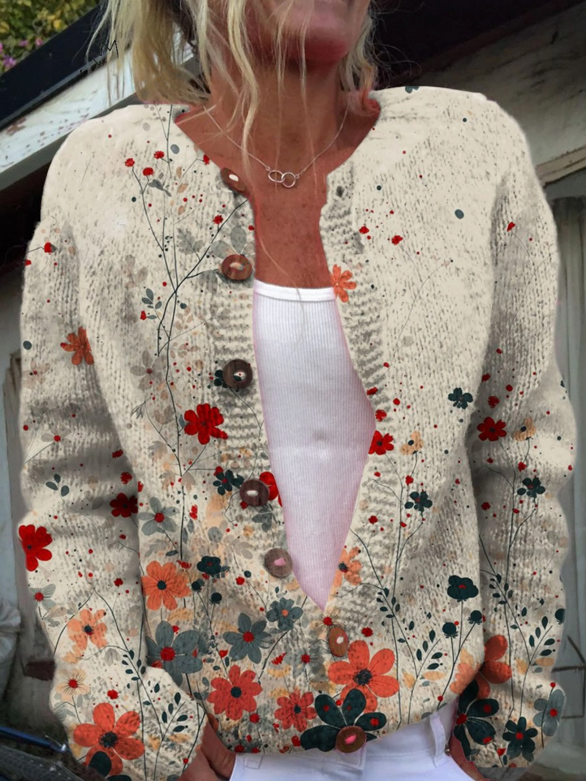 Sabrina | Vintage Floral Knit Cardigan