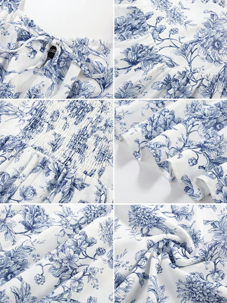 Amelia | Floral Square Neck Midi Dress