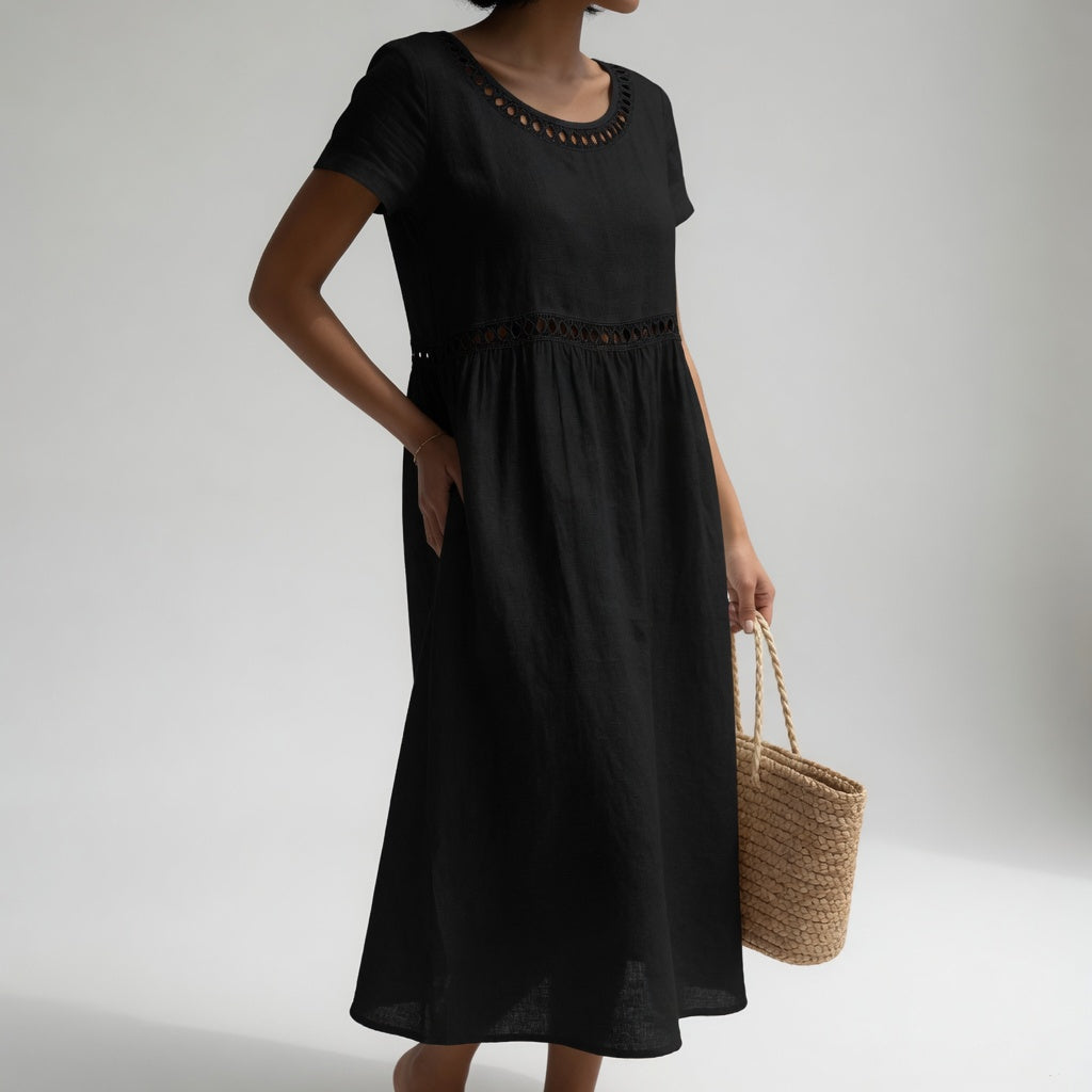 Kyra - Embroidered Midi Dress