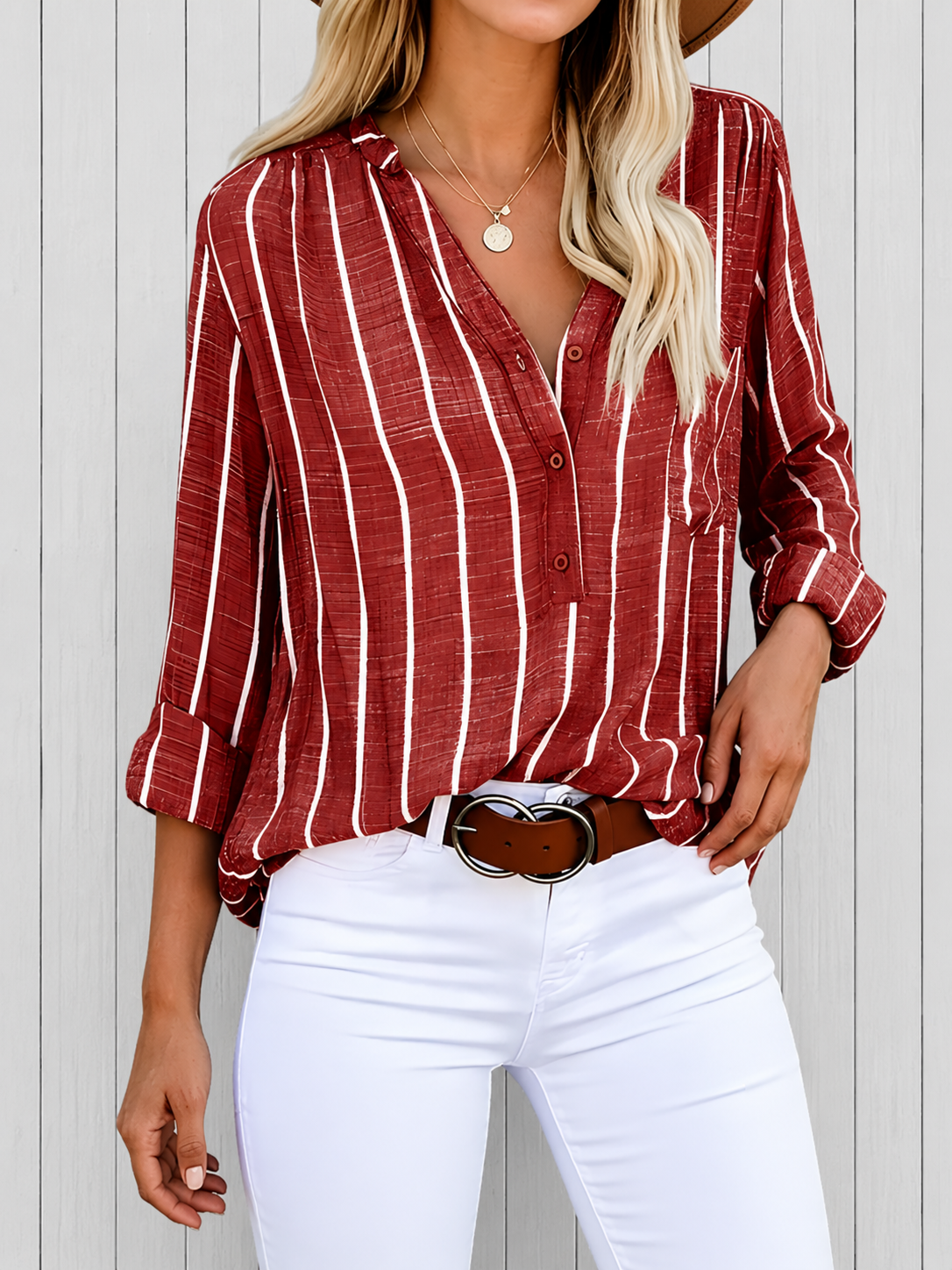 Lilac| Stylish striped blouse