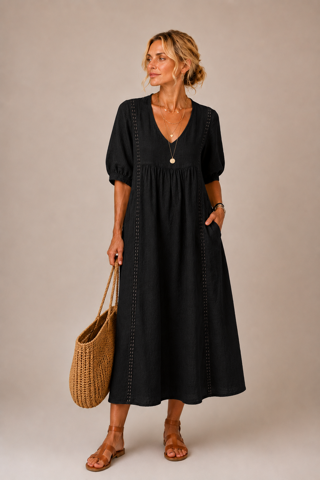 Sefi | Lace Detail Midi Dress