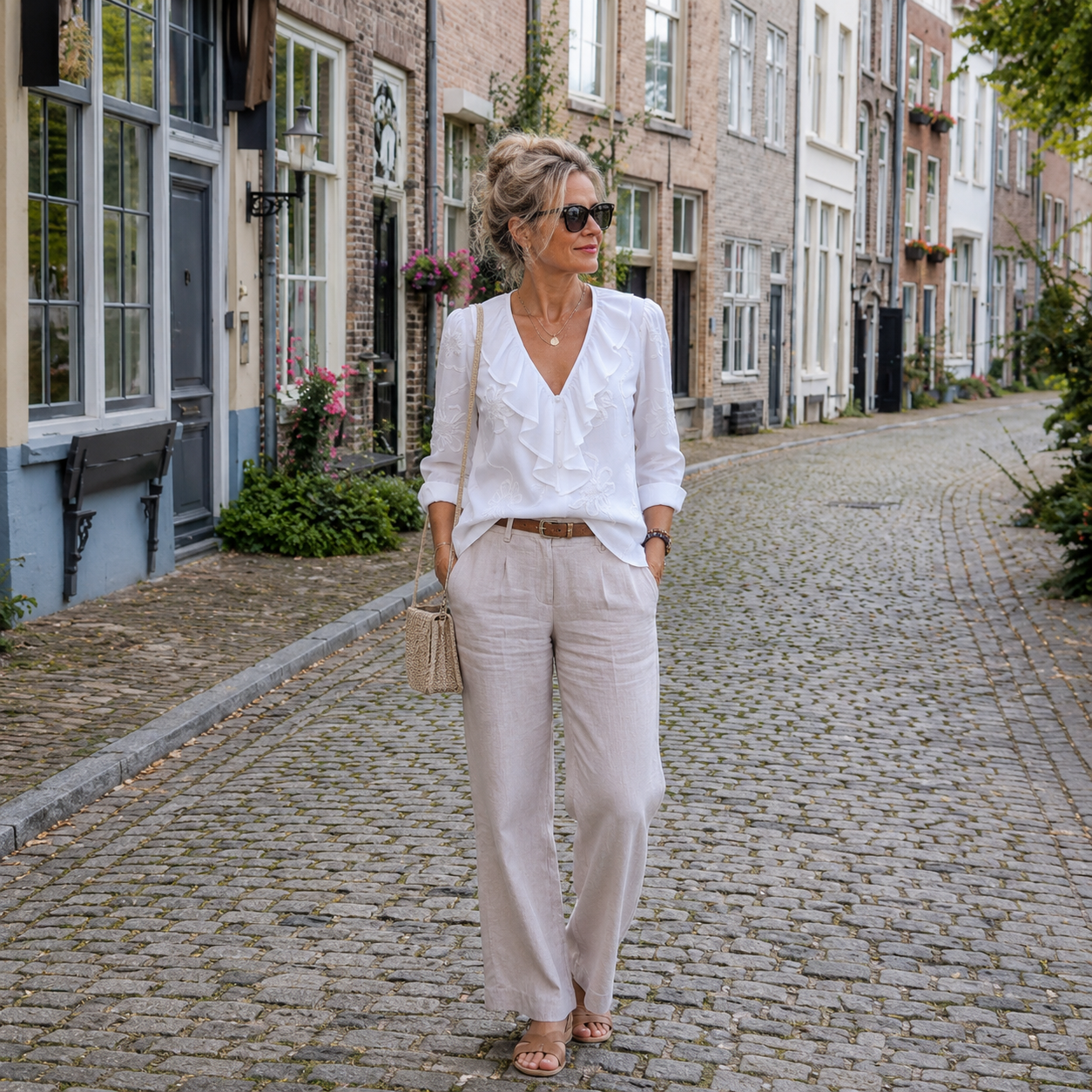 Celestine | Embroidered Frill Shirt