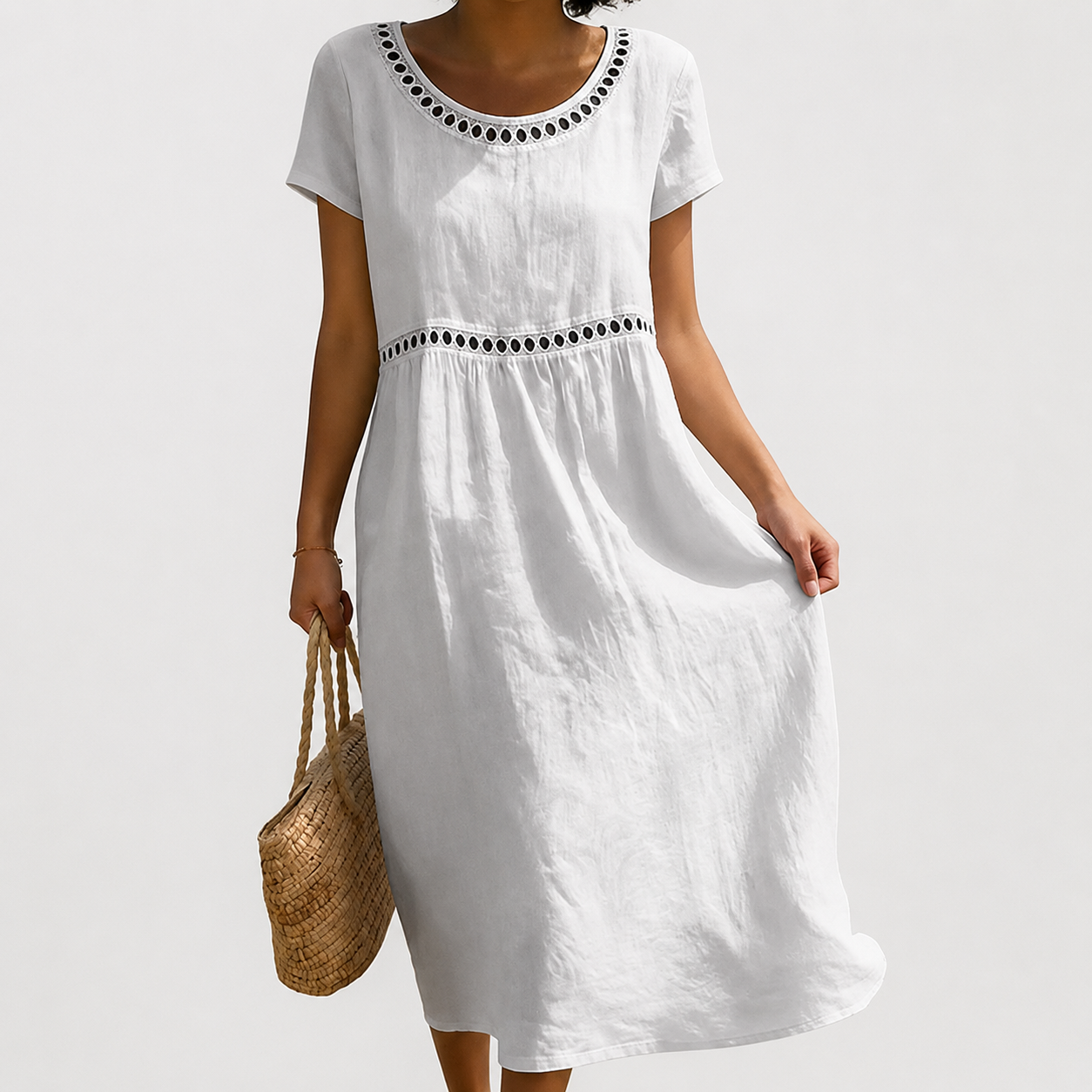 Kyra - Embroidered Midi Dress