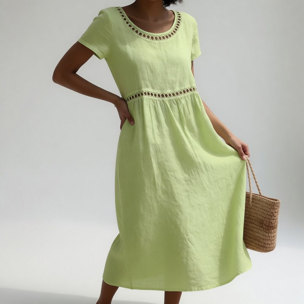 Kyra - Embroidered Midi Dress