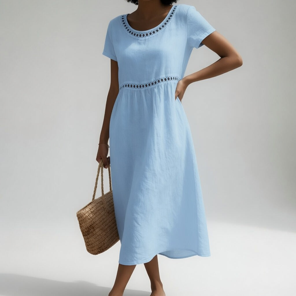 Kyra - Embroidered Midi Dress