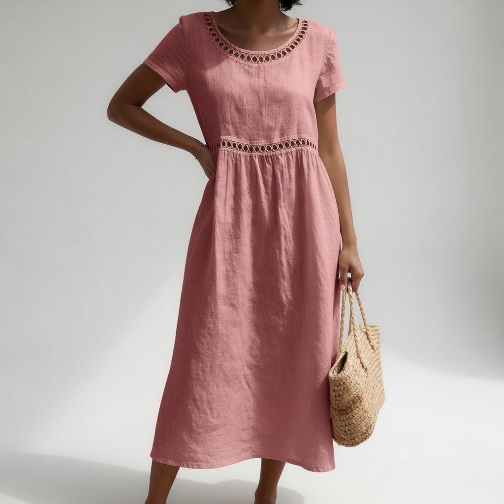 Kyra - Embroidered Midi Dress