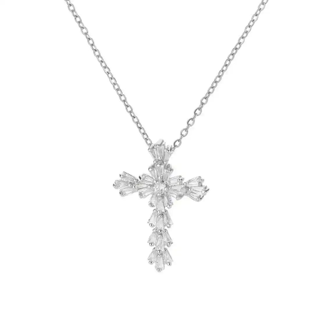 Cubic Zirconia Cross Necklace