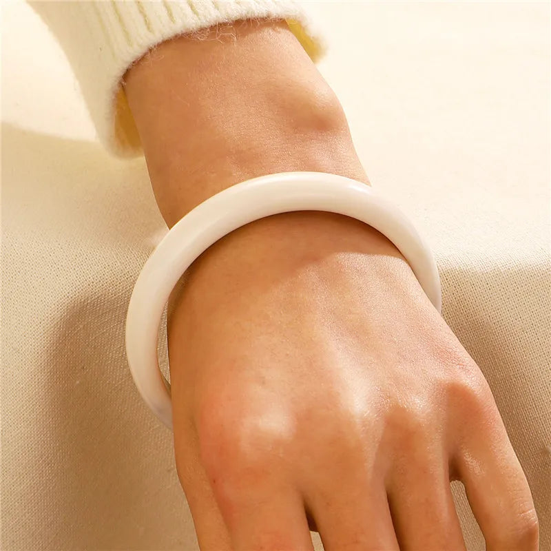 Semi-Transparent | Acrylic Bangle Bracelet