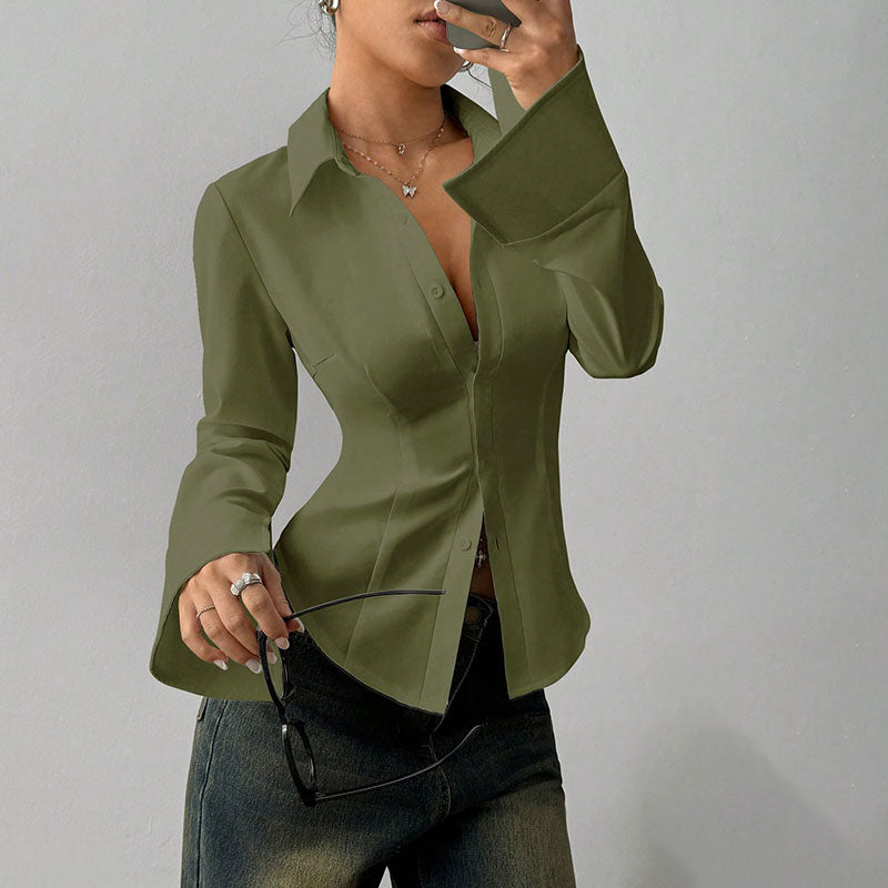 Elena | Tailored V-Neck Blouse